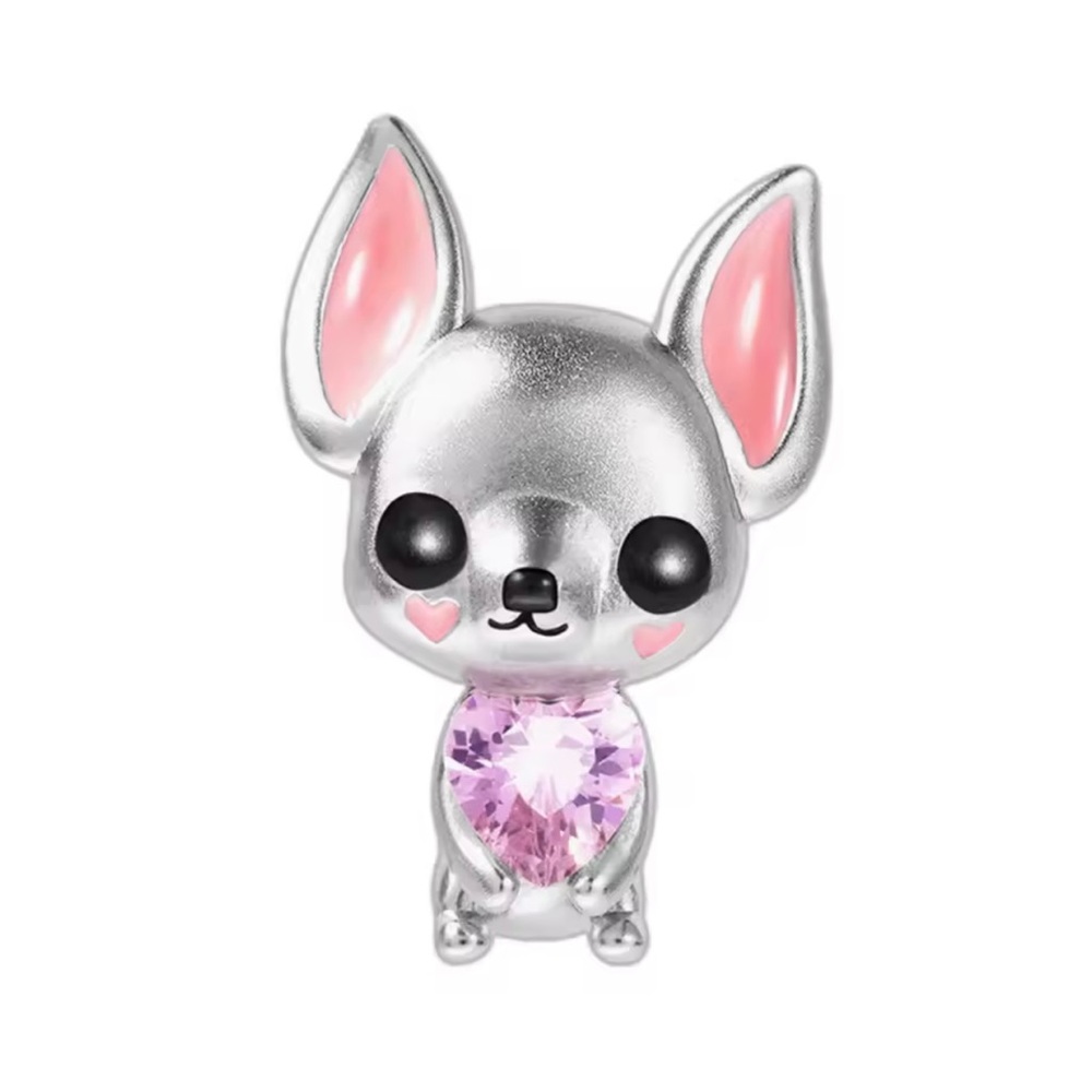 Chihuahua Dog Charm, fits Charm Bracelet, S925 Silver, Dog Charm